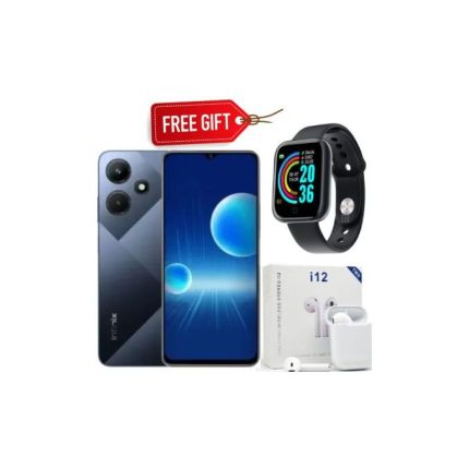 Infinix Hot 30 Play, 6.82", 8GB + 128GB, 6000mAh (DUAL SIM), Black + Smart Watch & Buds