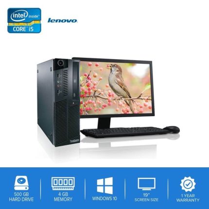 Lenovo Refurbished Think Centre M91p CPU - Core I5-2400 , 4GB 500GB HDD + 19" Monitor