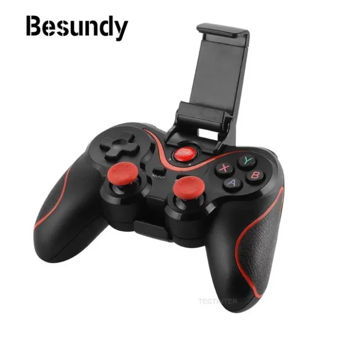 Gamepad-X3-Wireless-Bluetooth-Joystick-PC-Android-Game-Console-Controller-BT4.0-Game-Pad-For-Android-IOS-Phone-PC-Tablet-TV-Box-Holder-Black-with-Holder-Wireless-Gamepad-Controller